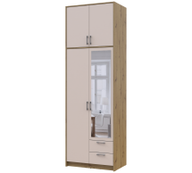 Шафа для одягу Дорос Ронді кашемір з високою антресолею та дзеркалом 2дверна 82 см