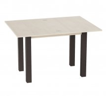 Стол-трансформер Dinner Glass Гикори рокфорд светлый/Венге ноги/Белое стекло