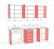 Кухонний комплект Фарбований високий глянець 2,2 м