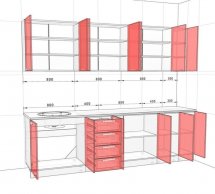 Кухонний комплект Фарбований високий глянець 2,7 м