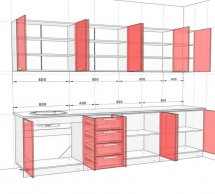 Кухонний комплект Фарбований високий глянець 2,8 м