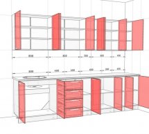 Кухонний комплект Еко 2,9 м
