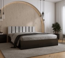 Кровать деревянная DrevKO Верона 2 с подьемным механизмом и нишей для белья Массив Бук