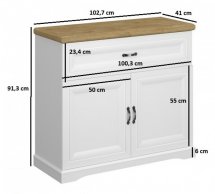 Комод 2D1S белый Riva