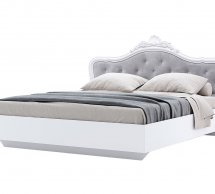 Кровать двуспальная Миромарк Луиза 160 ДСП белая без вклада