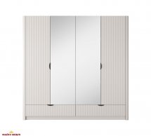 Шкаф 4D2S/213 Perfect Home Lante 4 дверный Беж/Черные ручки 213 см