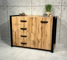 Комод LOFT Дуб Сонома / Чёрный мат MebliRoMax