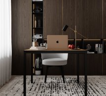 Письменный стол Brevity Loft mid Дуб крафт золотой/Чёрный металл