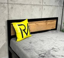 Ліжко LOFT 140х200 Дуб Сонома / Чорний мат MebliRoMax