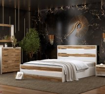 Кровать деревянная с декоративными вставками ArborDrev Оскар Сосна