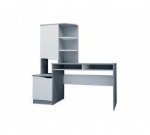 Комп'ютерний стіл Gaston Інтарсіо Біла Аляска/Графіт 155 см