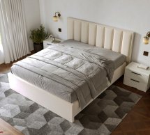 Кровать деревянная DrevKO Ирена с подьемным механизмом и нишей для белья Массив Бук