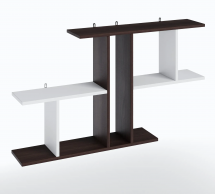 Полиця настінна венге темний/білий T8