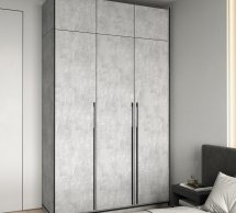 Шафа Морелі R-0016 Рамо 3 дверна бетон зі штангою та полицями 150см