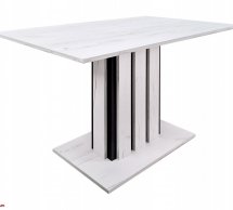 Стіл обідній STARLINE D/C Інтарсіо Дуб крафт білий / Чорний Нерозкладний 110 см