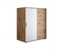 Комод Кейс 1дв 5шх Дуб артизан / Білий Міромарк