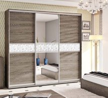 Шафа-купе Комфорт меблі Модель-2 дуб трюфель 3 дверна 210 см