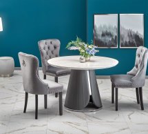 Стіл Remigio білий мармур/сірий
