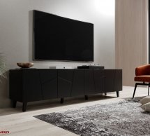 Тумба под ТВ Etna/Этна RTV200 4D Черный/Черный глянец Cama Ширина 200 см