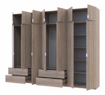 Шкаф для одежды Дорос Лукас дуб сонома 7 дверный 300 см
