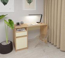 Комп'ютерний стіл Jusk A/Юск А Інтарсіо Мигдаль/Дуб Сонома 120 см