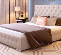 Кровать мягкая двуспальная Городок меблі Арабель с подъемным механизмом и нишей для белья