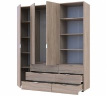 Шкаф для одежды Дорос Гелар дуб сонома 3-х дверный с пеналом 176,2 см