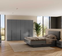 Модульная спальня Teo/Тео Миромарк Мат Антрацит/Мат Графит