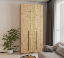 Шкаф Mebelstar Оскар трехдверный с антресолью Дуб тахо 120 см