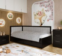 Дитяче ліжко дерев'яне з м'якою вставкою DrevKO Діадема