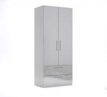 Шкаф 2дв 2шх Миромарк Меги 2 дверный шиншила серая 90 см