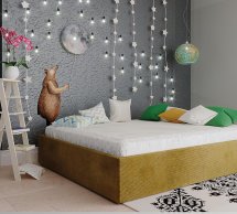 Кровать мягкая Za House Furniture Азалия подиум с подъемным механизмом и нишей для белья