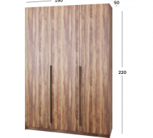 Шкаф Mebelstar Оскар трехдверный с ящиками Дуб янтарный 150 см