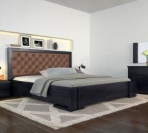 Ліжко дерев'яне ArborDrev Амбер Сосна / Бук