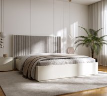 Ліжко дерев'яне DrevKO Аделіна 2 з підйомним механізмом та нішею для білизни Масив Бук