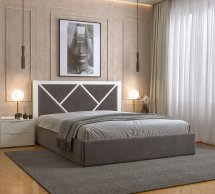 Кровать деревянная с мягкой вставкой DrevKO Стиль 2