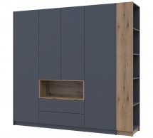 Шафа для одягу з нішею та пеналом Дорос Дейл графіт 4 дверна 234 см