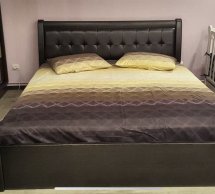 Кровать двуспальная деревянная Явито Ліон с подьемным механизмом и нишей для белья Массив Ольха / Ясень / Дуб 