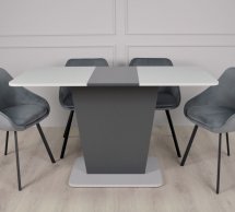 Стіл Cosmo Grey Інтарсіо Графіт/Сірий камінь Розкладний 110/145 см