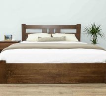 Ліжко дерев'яне низьке узніжжя Дрімка Геракл з підйомним механізмом та нішею для білизни Бук