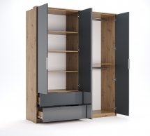 Шафа 4дв 2шх Міромарк Реймонд 4 дверна антрацит 183 см