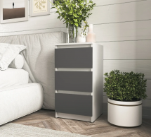 Тумба приліжкова білий/антрацит Т216