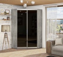 Угловой шкаф-купе 1,1 м ДСП с цветным стеклом