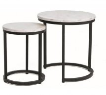 Журнальный столик Hola белый эффект мрамора/черный