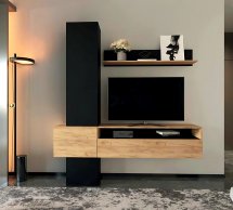 Стенка Венде Дуб крафт золотой / Черный