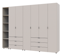 Шкаф Дорос Гелар кашемир с Этажеркой 6 дверной 270,7 см