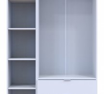 Шкаф для одежды Дорос Гелар белый 2-х дверный/Зеркало 116,5 см