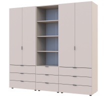 Шкаф для одежды Дорос Гелар кашемир 4-х дверный с пеналом 215 см