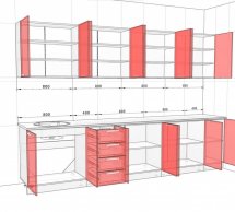 Кухонний комплект Фарбований високий глянець 3,2 м