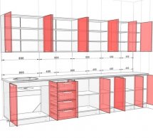 Кухонний комплект Фарбований високий глянець 3,4 м